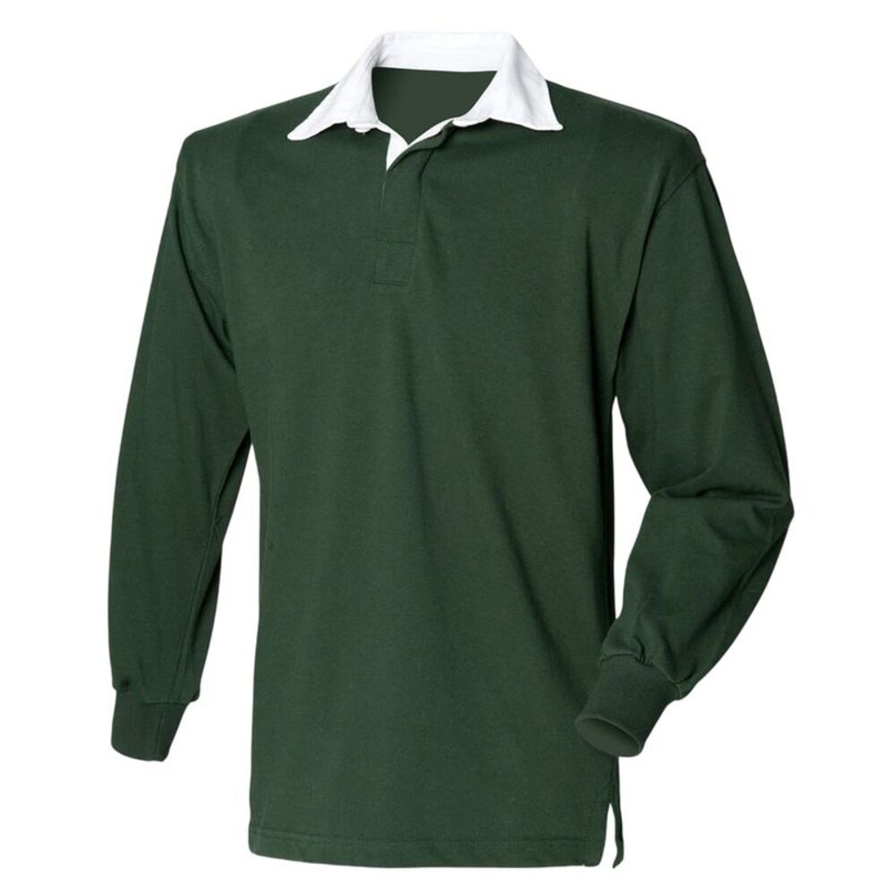 Front Row Mens Original Rugby Shirt / Bottle Green